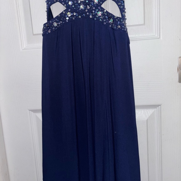 Morgan & Co. Royal Blue Dress with Beaded Details - Picture 3 of 7